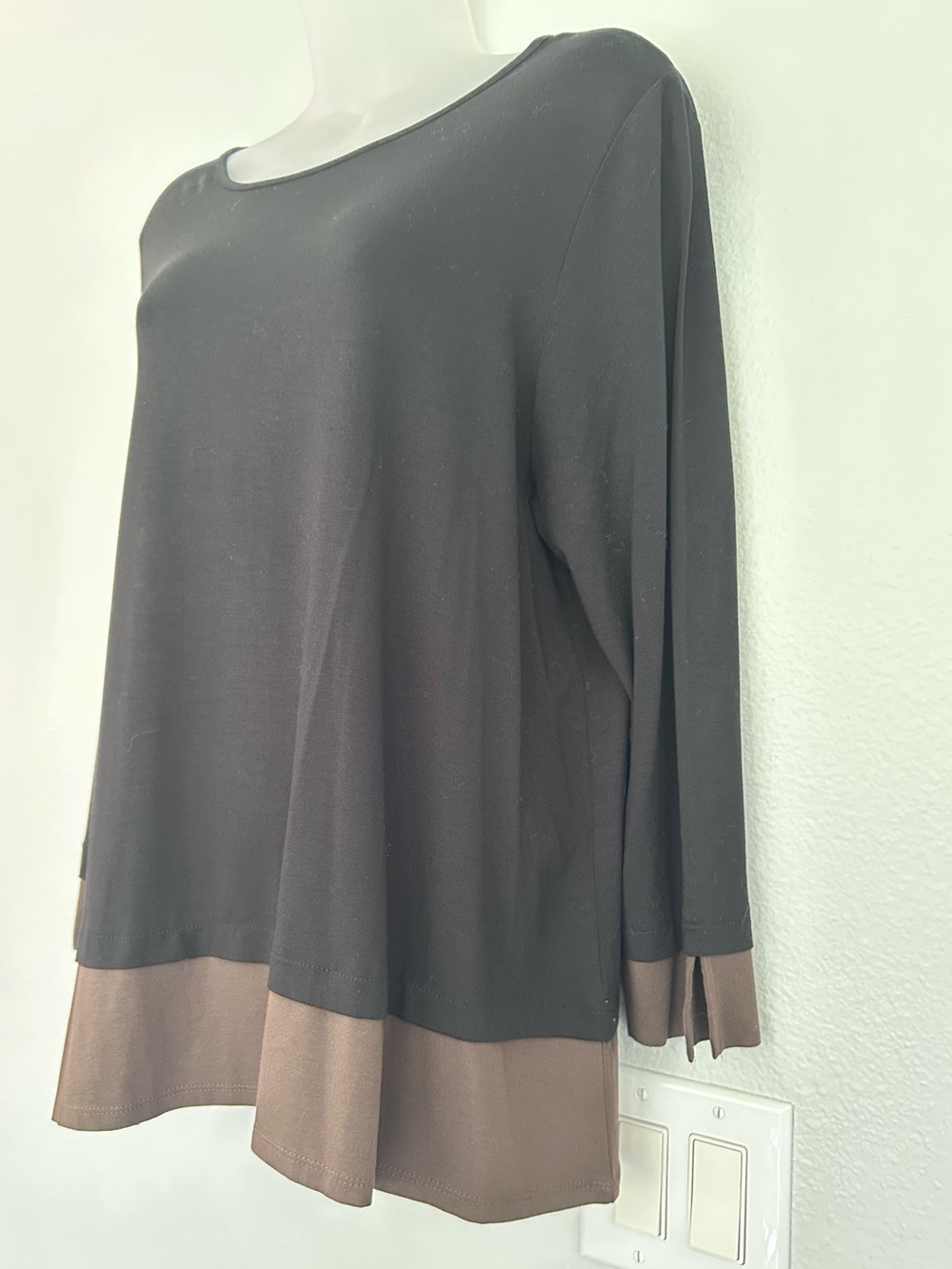J.jill Black Scoop Neck long sleeve loose fit tunic L petite